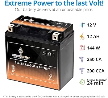 Amazon.com: CB CHROMEBATTERY YTX14-BS 200CCA ATV Battery